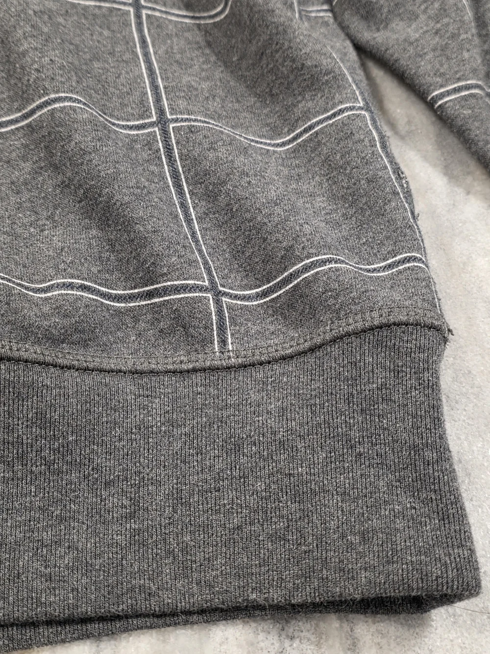 (M) Men's Nautica Quarter Zip Pullover Sweater Gray Grid Mock Neck Medium SOFT